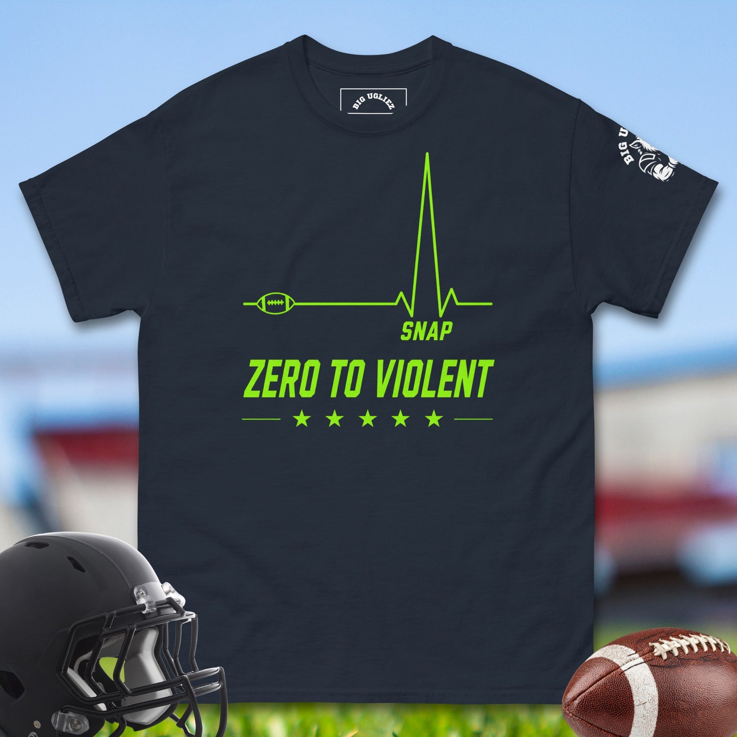Zero_To_Violent_T-shirt_for_Offensive_Lineman_in_Navy