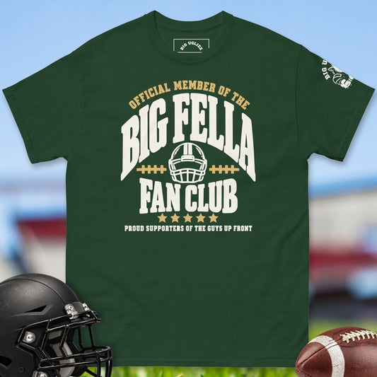 Big Fella Fan Club offensive lineman t-shirt in Forest Green by Big Ugliez