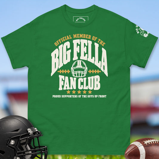Big Fella Fan Club offensive lineman t-shirt in Turf Green by Big Ugliez