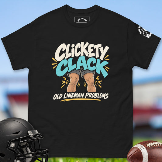Clickety Clack offensive lineman t-shirt in Black by Big Ugliez