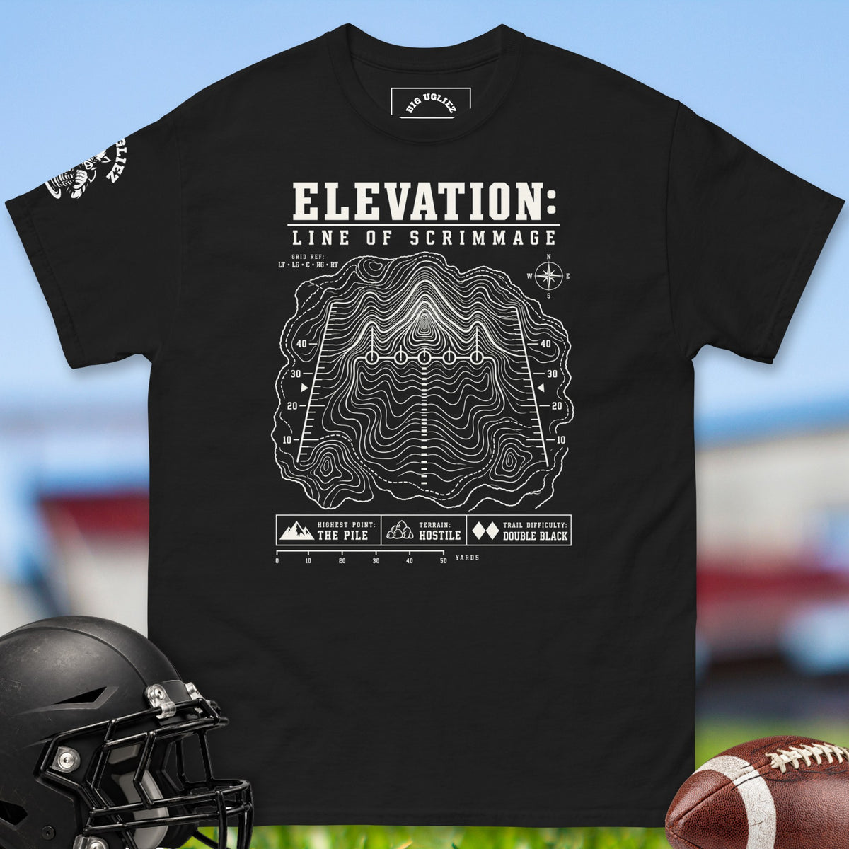 elevation-line-of-scrimmage-offensive-linemen-t-shirts-by-big-ugliez-in-black