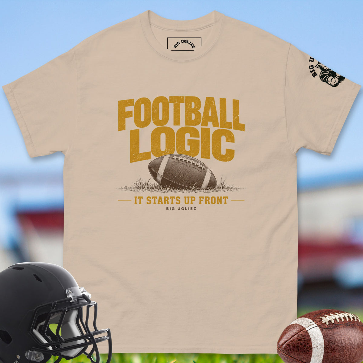 football-logic-offensive-linemen-t-shirts-by-big-ugliez-in-sand