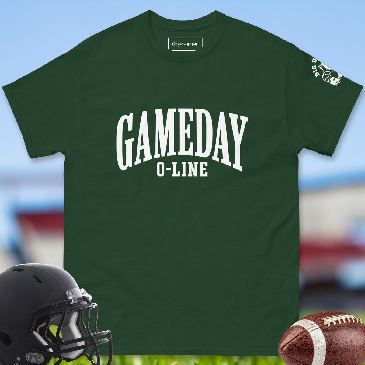 gameday-o-line-offensive-linemen-t-shirts-by-big-ugliez-in-forest-green