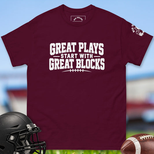 Great Plays offensive lineman t-shirt in Maroon by Big Ugliez