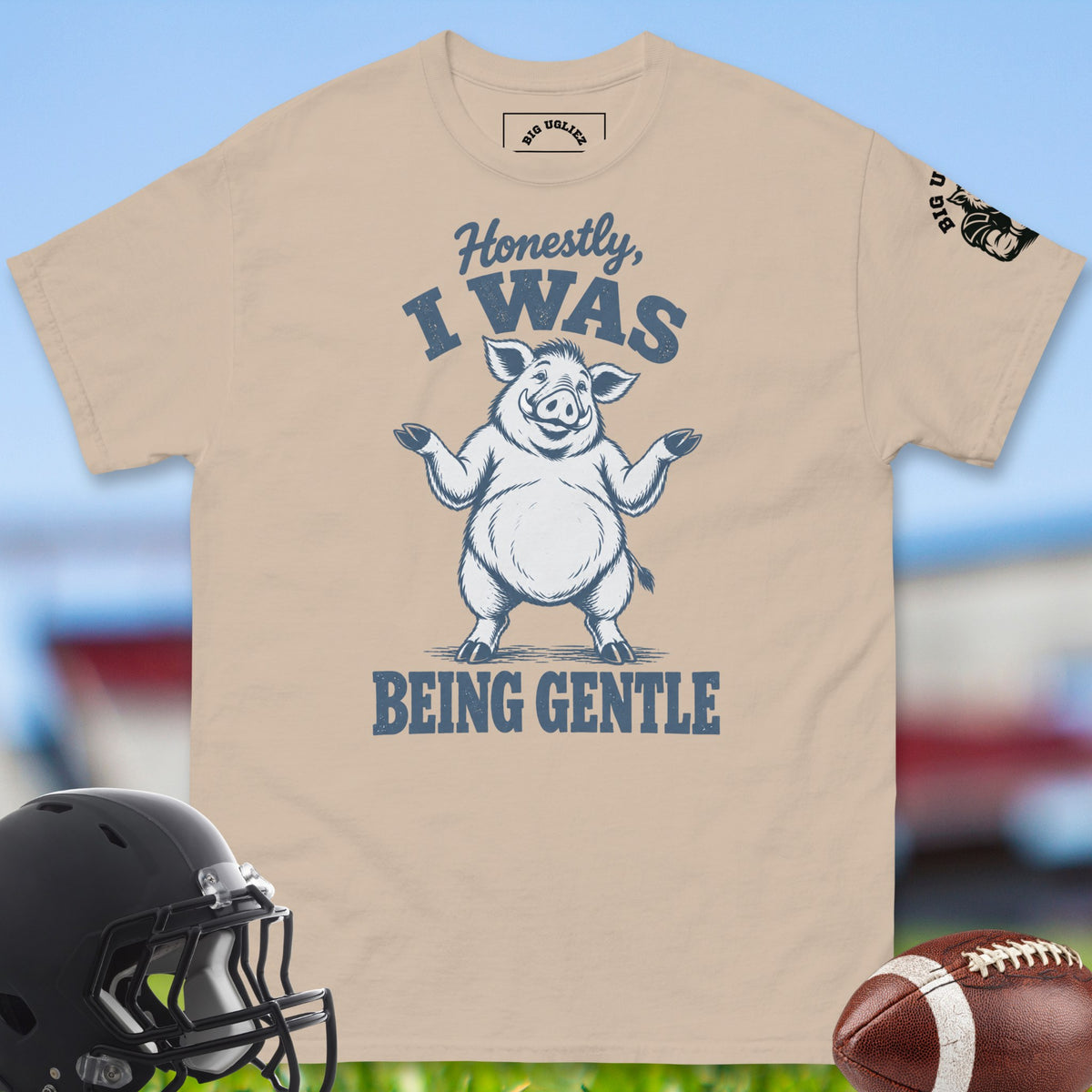 honestly-i-was-being-gentle-offensive-linemen-t-shirts-by-big-ugliez-in-sand