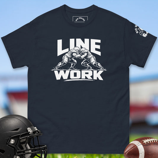 Line Work offensive lineman t-shirt in Navy by Big Ugliez
