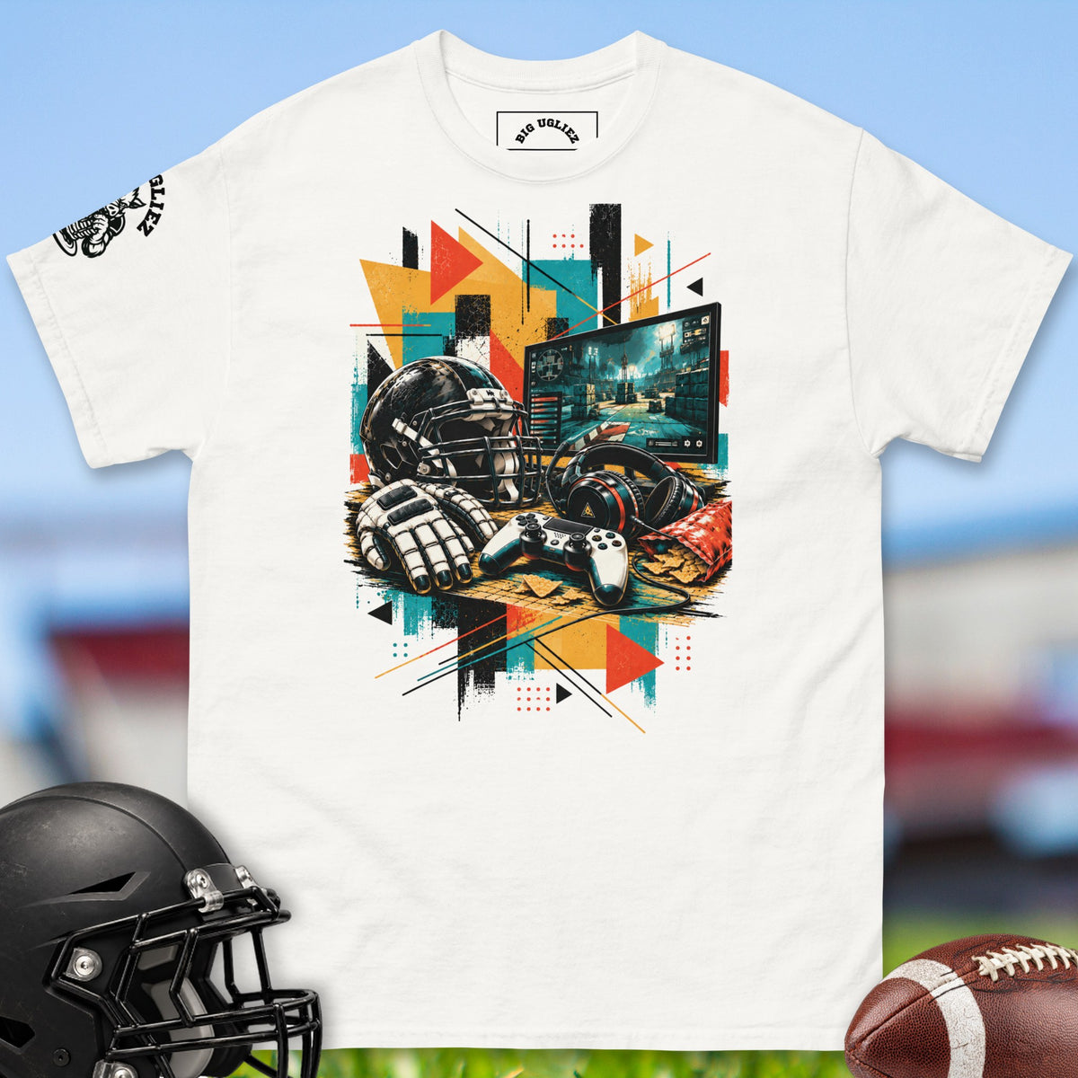 lineman-gaming-setup-offensive-linemen-t-shirts-by-big-ugliez-in-white