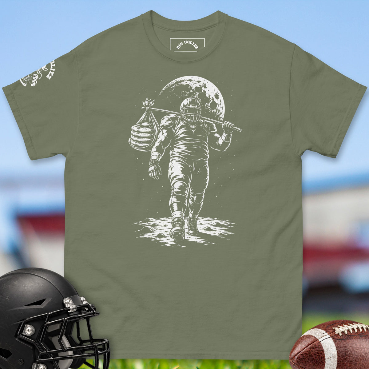 lineman-on-the-moon-offensive-linemen-t-shirts-by-big-ugliez-in-military-green