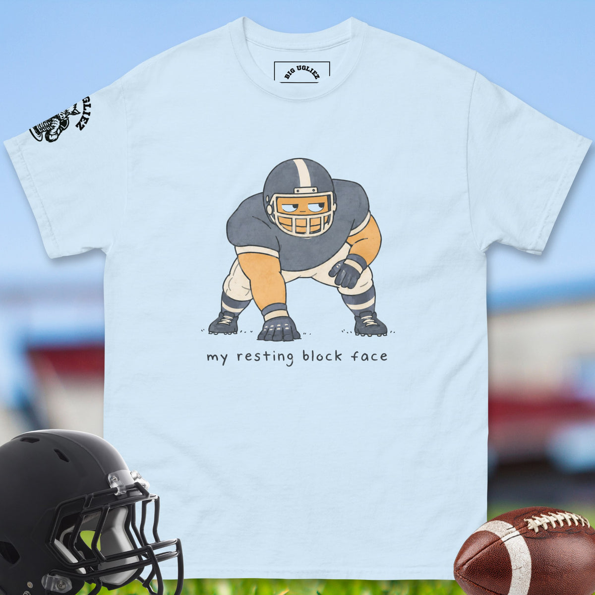 my-resting-block-face-offensive-linemen-t-shirts-by-big-ugliez-in-light-blue