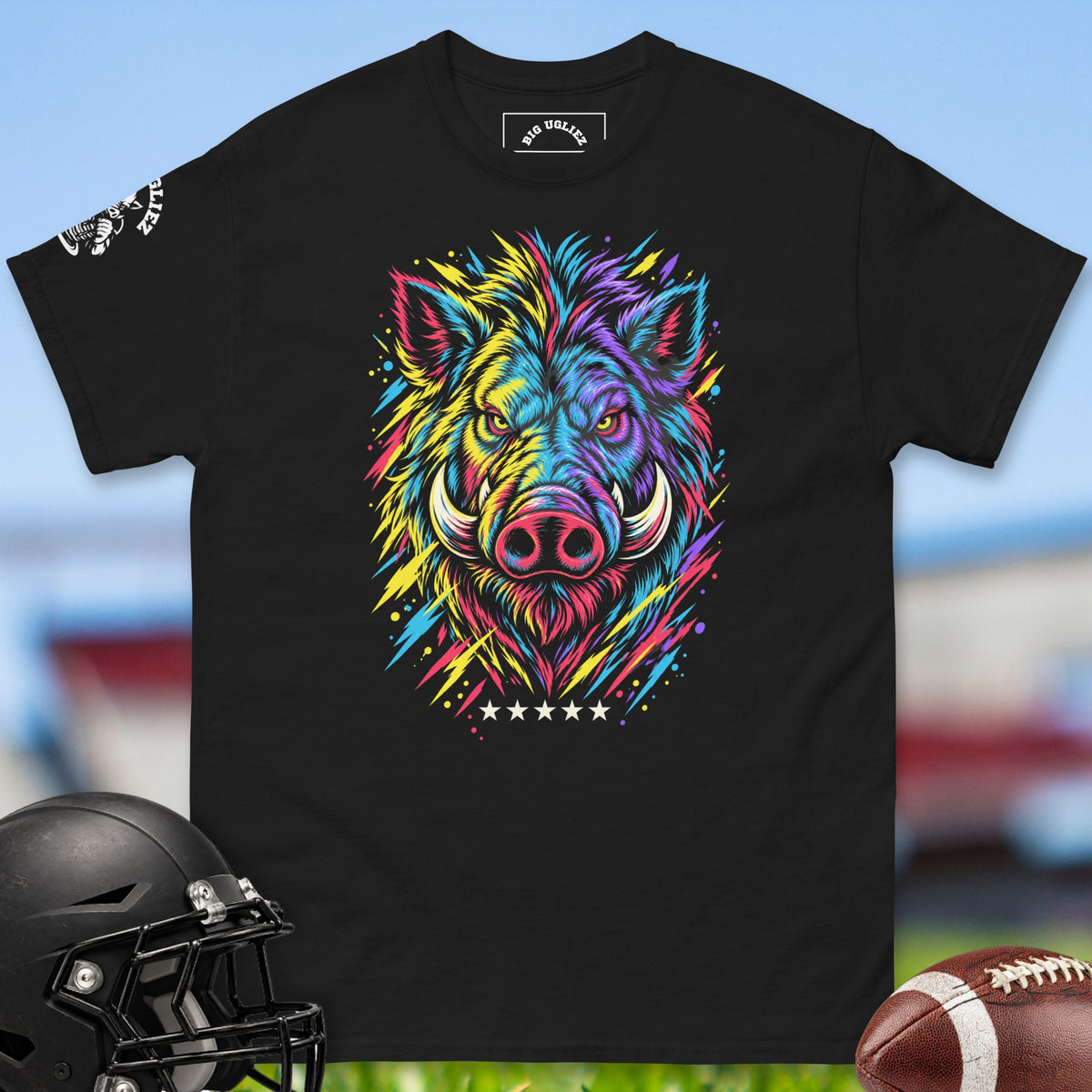 neon-hog-offensive-linemen-t-shirts-by-big-ugliez-in-black