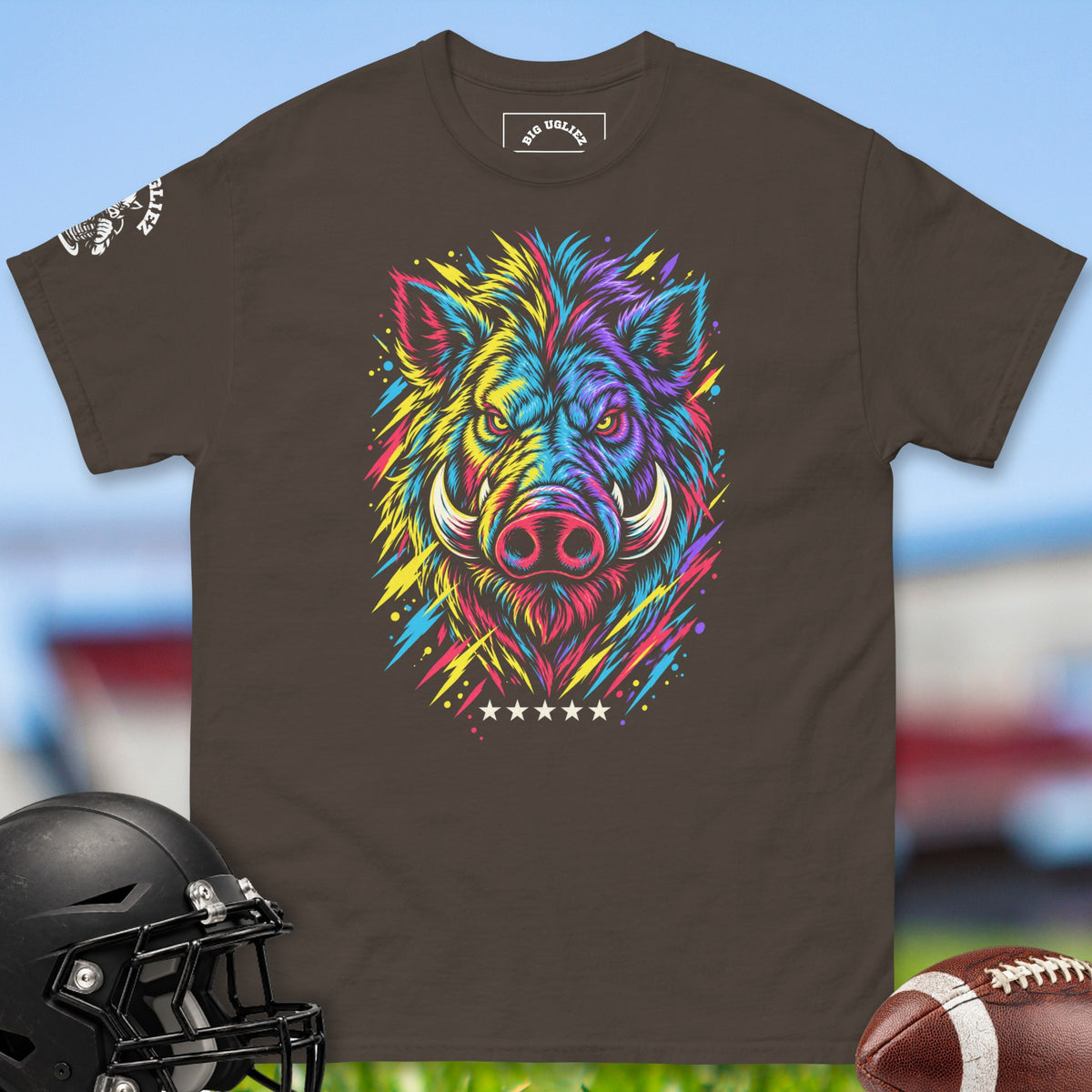 neon-hog-offensive-linemen-t-shirts-by-big-ugliez-in-dark-chocolate