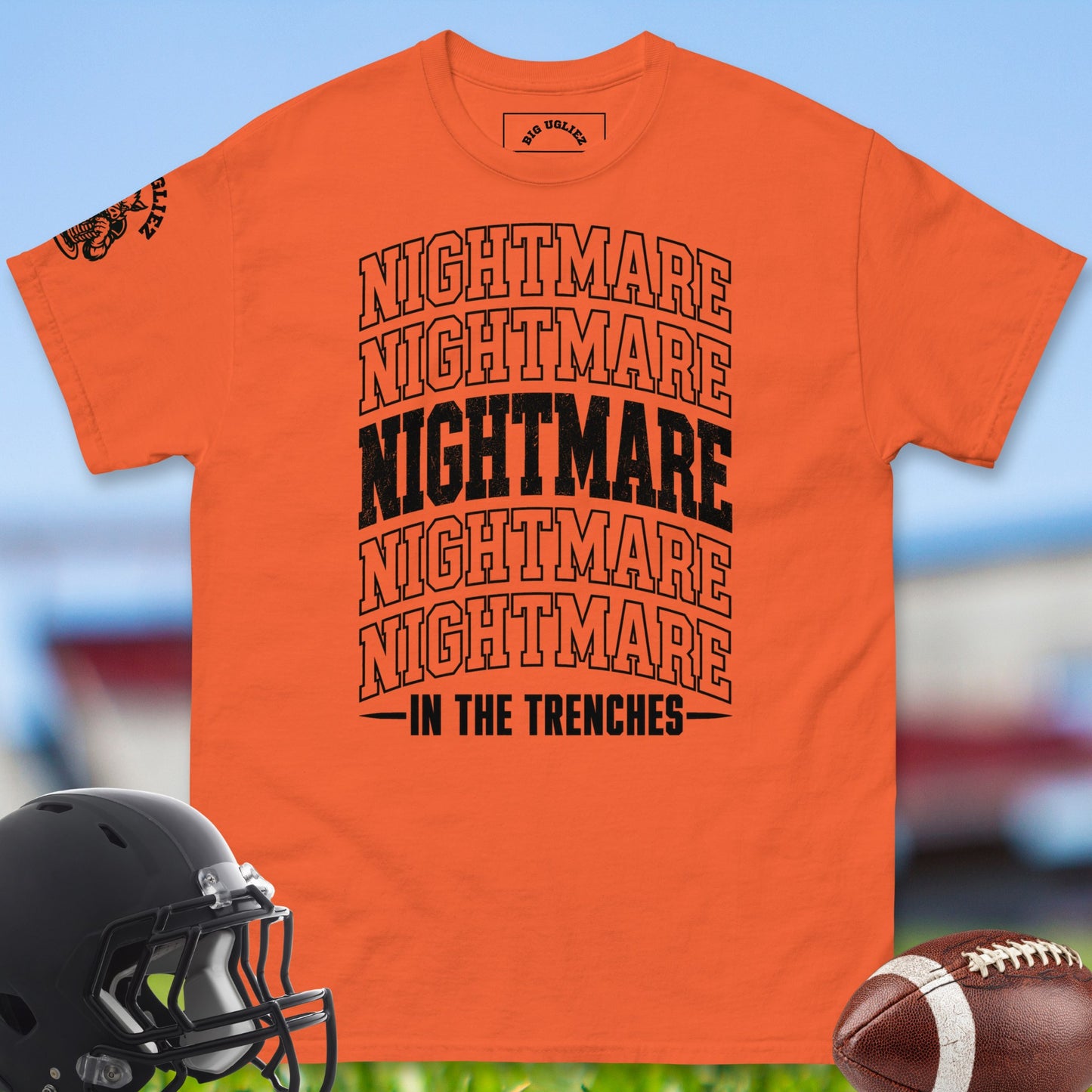 nightmare-in-the-trenches-offensive-linemen-t-shirts-by-big-ugliez-in-orange