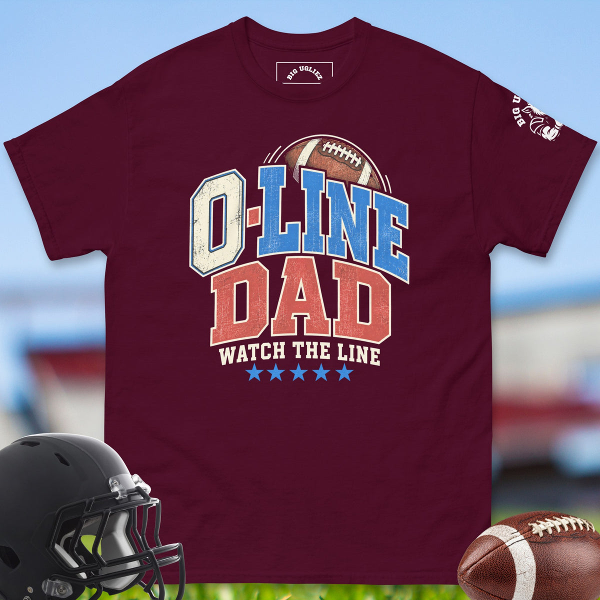 o-line-dad-offensive-linemen-t-shirts-by-big-ugliez-in-maroon