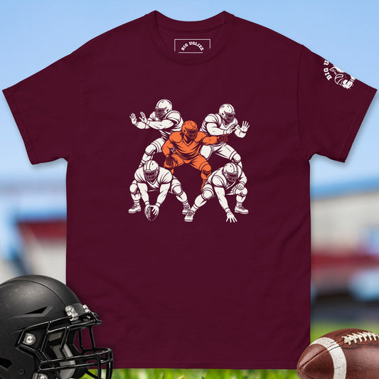 O-Line Melody offensive lineman t-shirt in Maroon by Big Ugliez