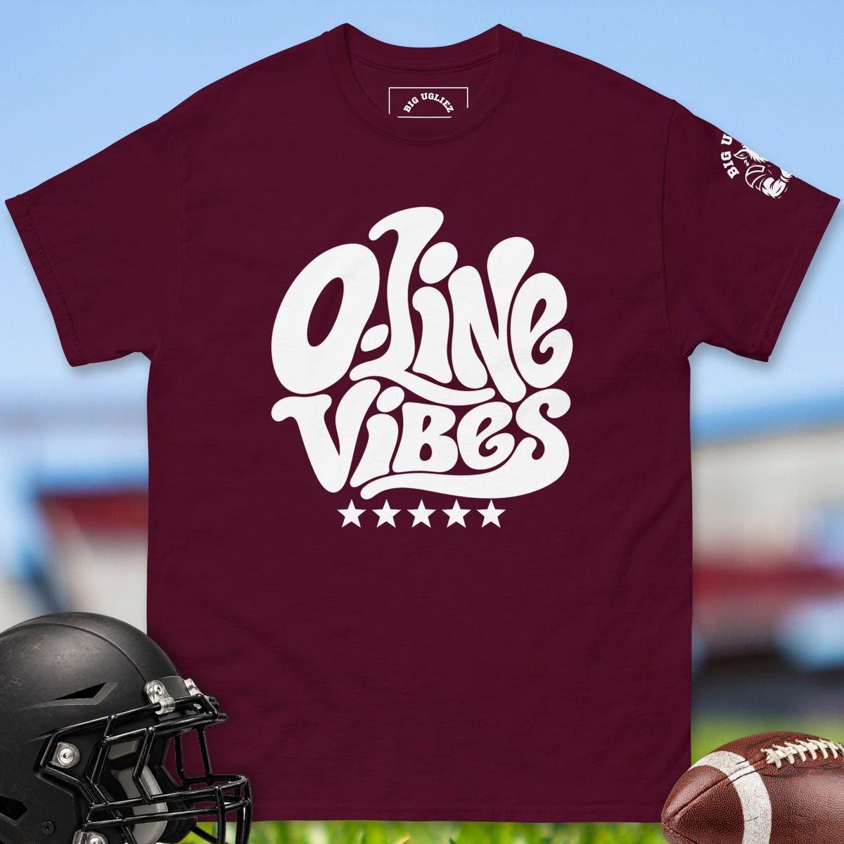 o-line-vibes-offensive-linemen-t-shirts-by-big-ugliez-in-maroon