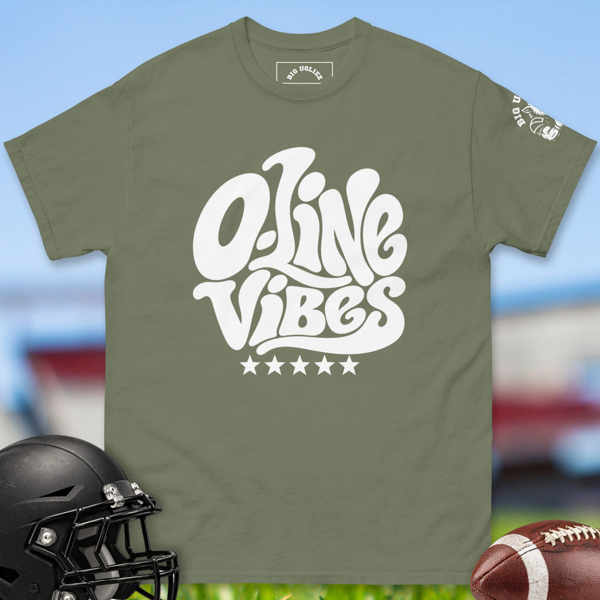 o-line-vibes-offensive-linemen-t-shirts-by-big-ugliez-in-military-green
