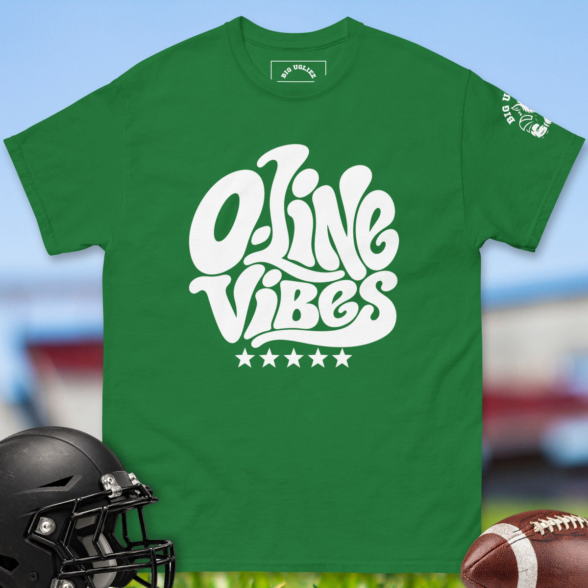 o-line-vibes-offensive-linemen-t-shirts-by-big-ugliez-in-turf-green