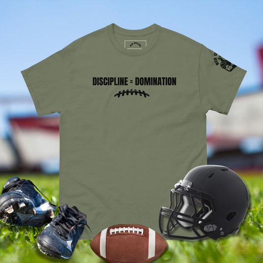 Big Ugliez Discipline = Domination tee celebrating O-line mindset and trench power