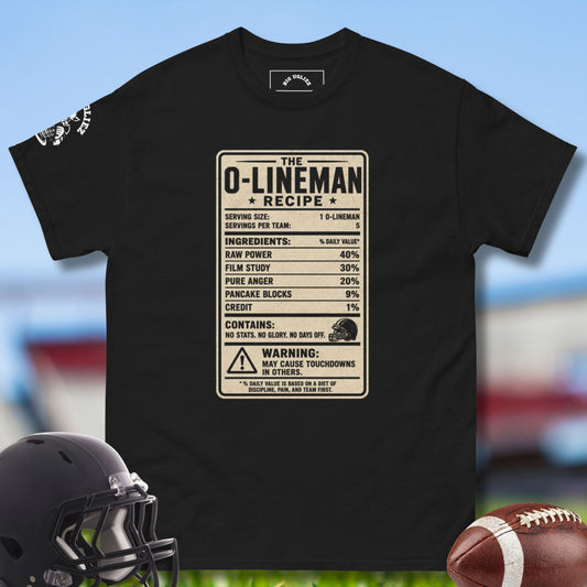 olineman recipe tshirt by Big Ugliez in Navy Black