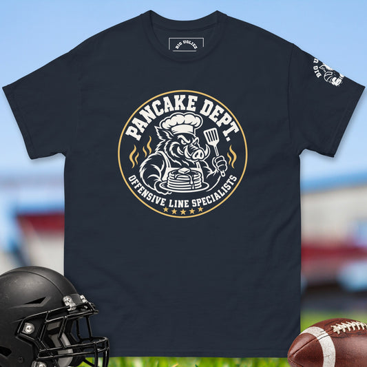 Pancake Dept offensive lineman t-shirt in Navy by Big Ugliez
