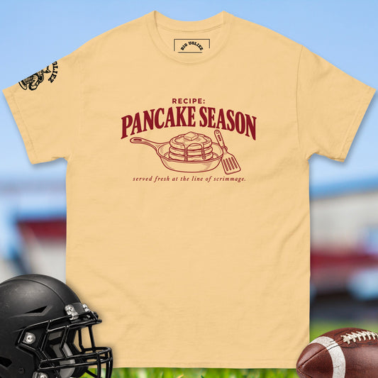 Pancake Season offensive lineman t-shirt in Yellow Haze by Big Ugliez