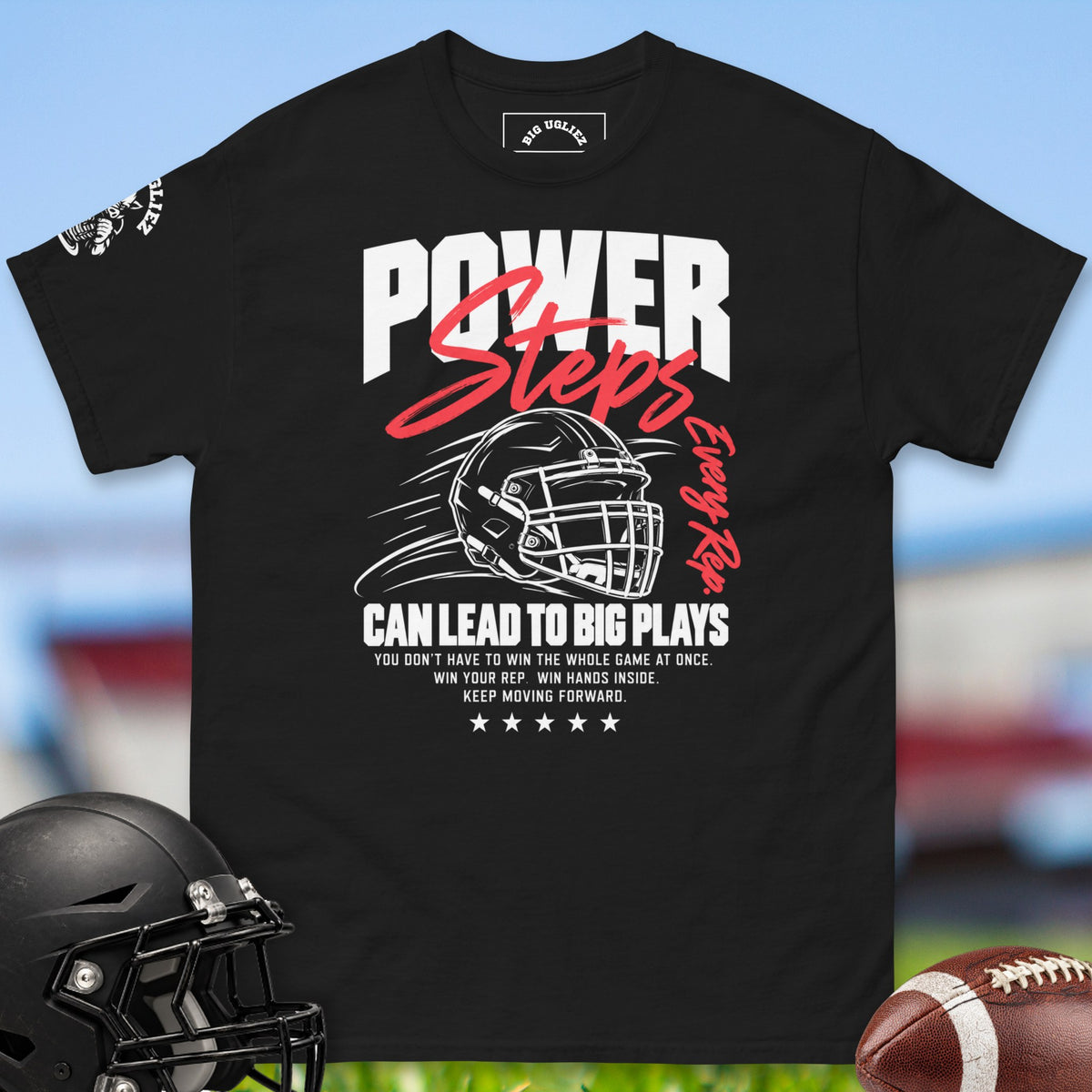power-steps-can-lead-to-big-plays-offensive-linemen-t-shirts-by-big-ugliez-in-black