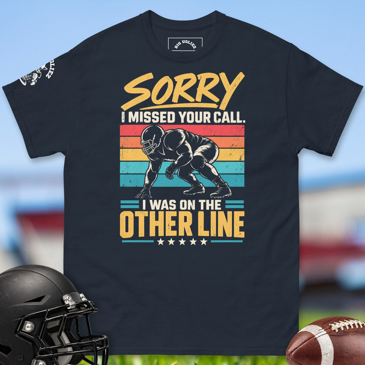 sorry-i-missed-your-call-i-was-on-the-other-line-offensive-linemen-t-shirts-by-big-ugliez-in-navy