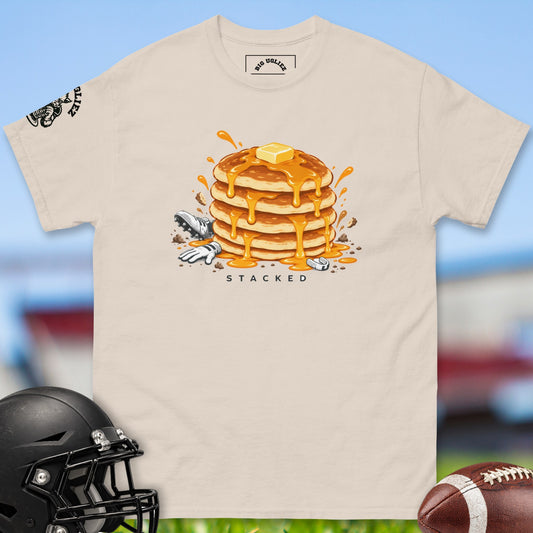 Stacked offensive lineman t-shirt in Natural by Big Ugliez