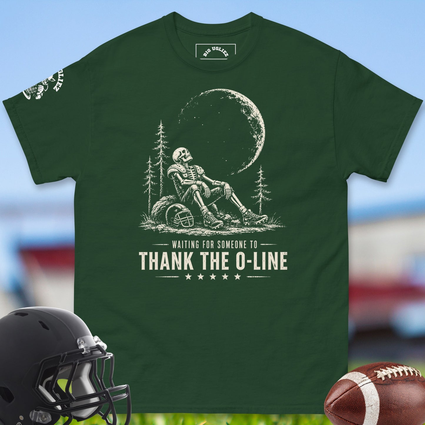 thank-the-o-line-offensive-linemen-t-shirts-by-big-ugliez-in-forest-green