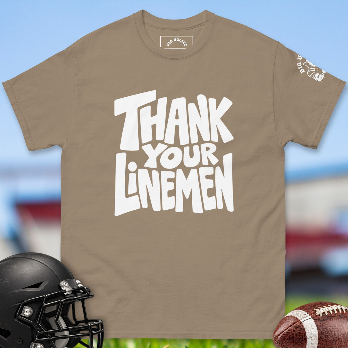 thank-your-linemen-offensive-linemen-t-shirts-by-big-ugliez-in-brown-savana