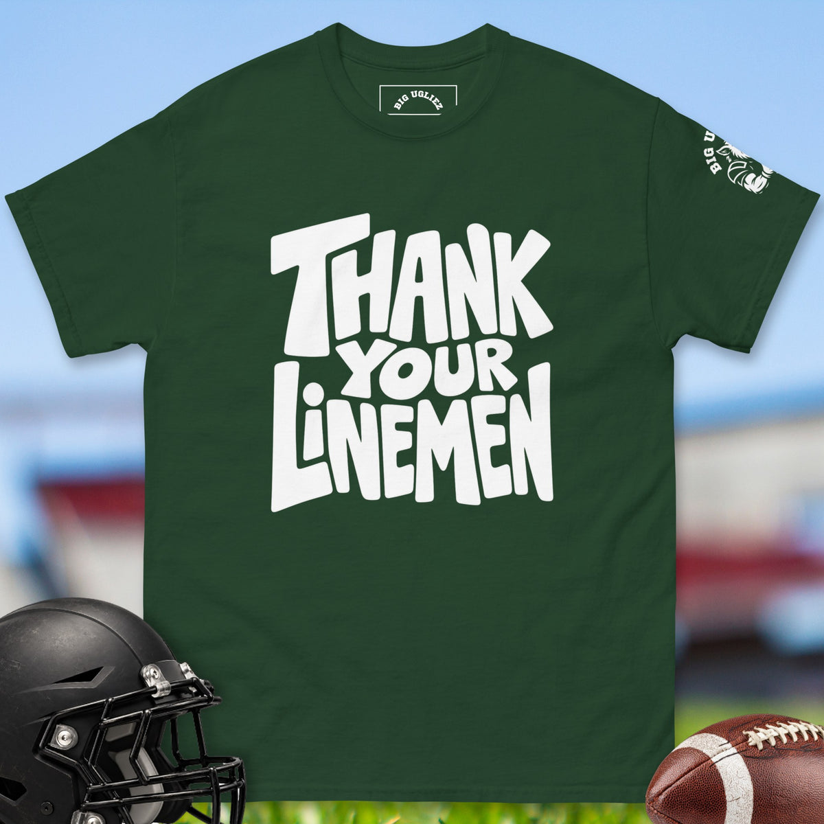 thank-your-linemen-offensive-linemen-t-shirts-by-big-ugliez-in-forest-green