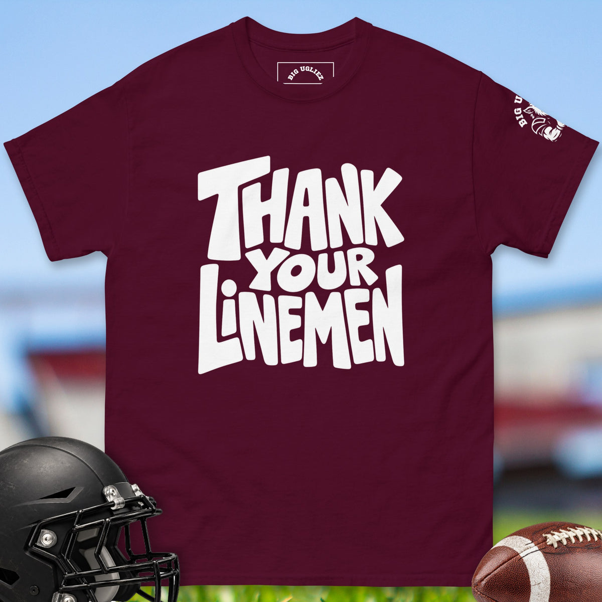 thank-your-linemen-offensive-linemen-t-shirts-by-big-ugliez-in-maroon