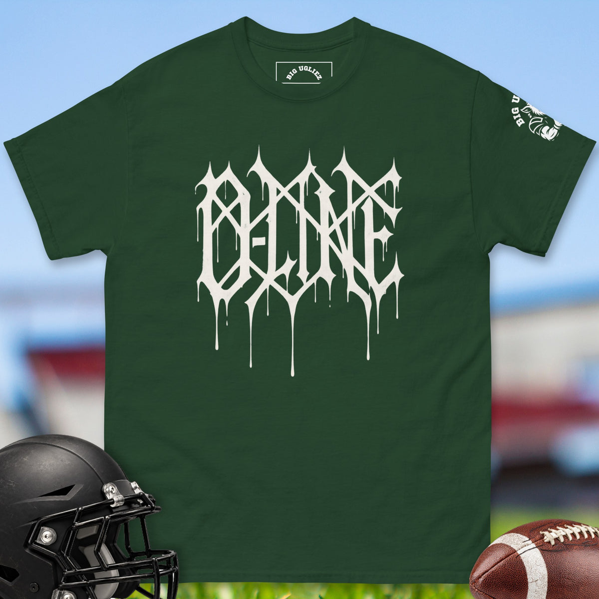 that oline drip offensive-linemen-t-shirts-by-big-ugliez-in-green