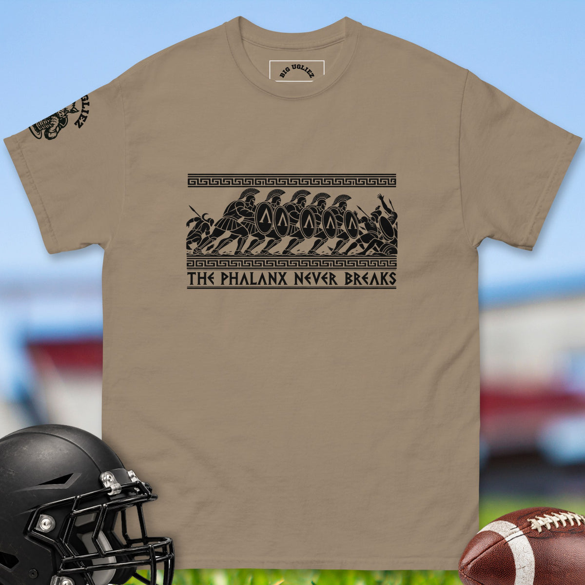 the-phalanx-never-breaks-offensive-linemen-t-shirts-by-big-ugliez-in-brown-savana