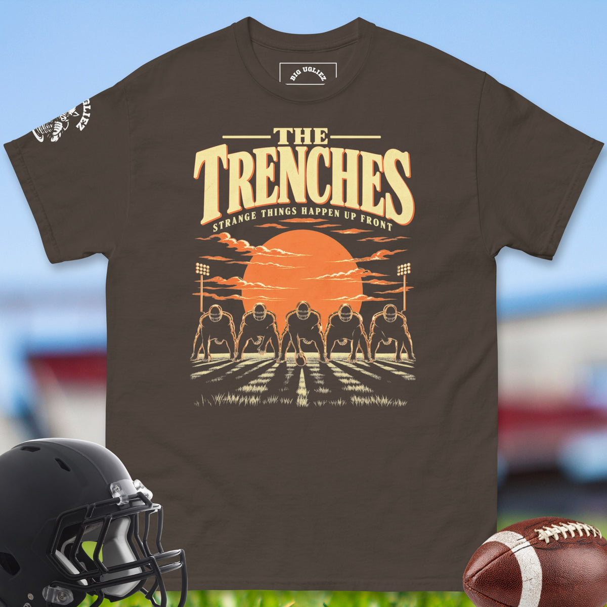 the-trenches-offensive-linemen-t-shirts-by-big-ugliez-in-dark-chocolate