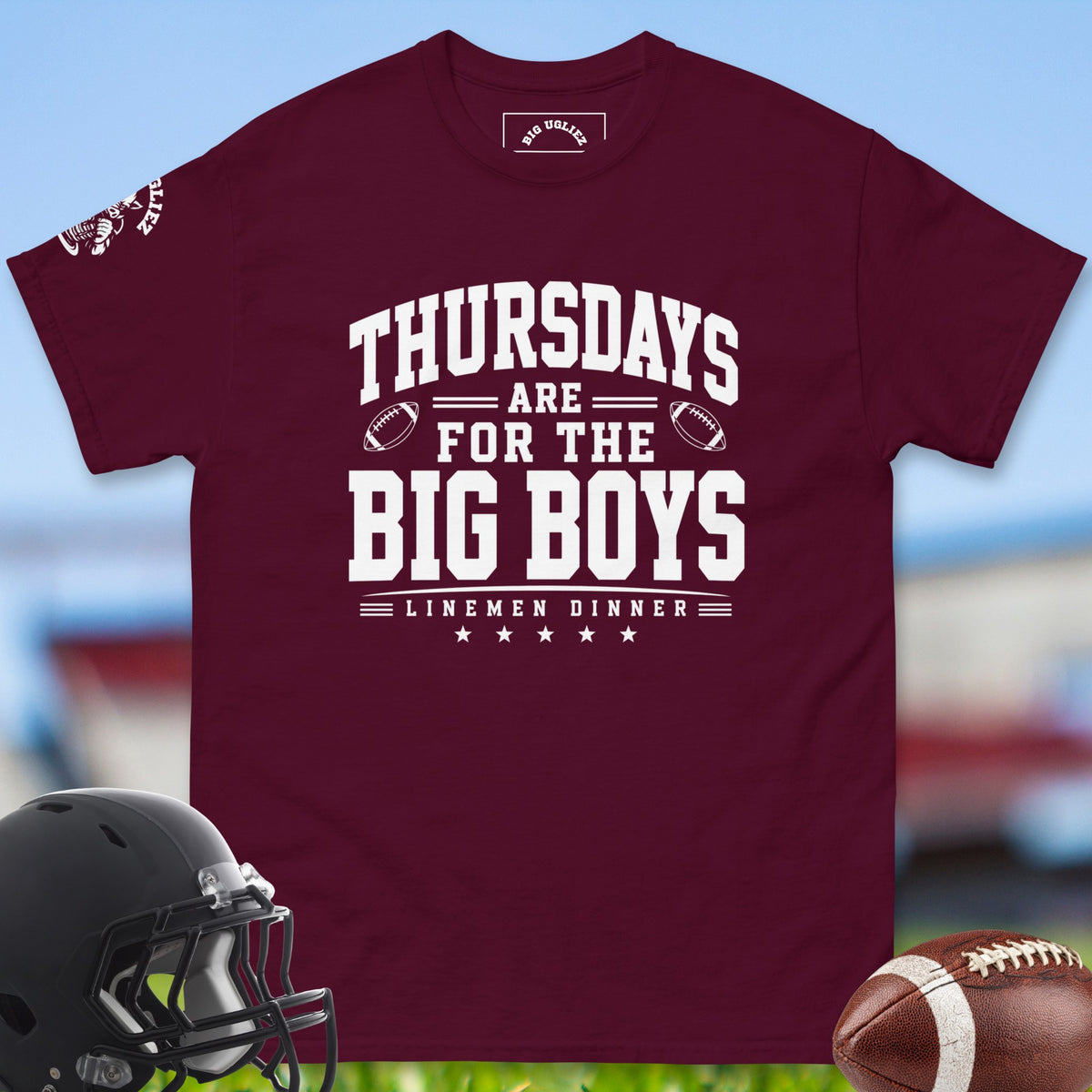 thursdays-are-for-the-big-boys-offensive-linemen-t-shirts-by-big-ugliez-in-maroon