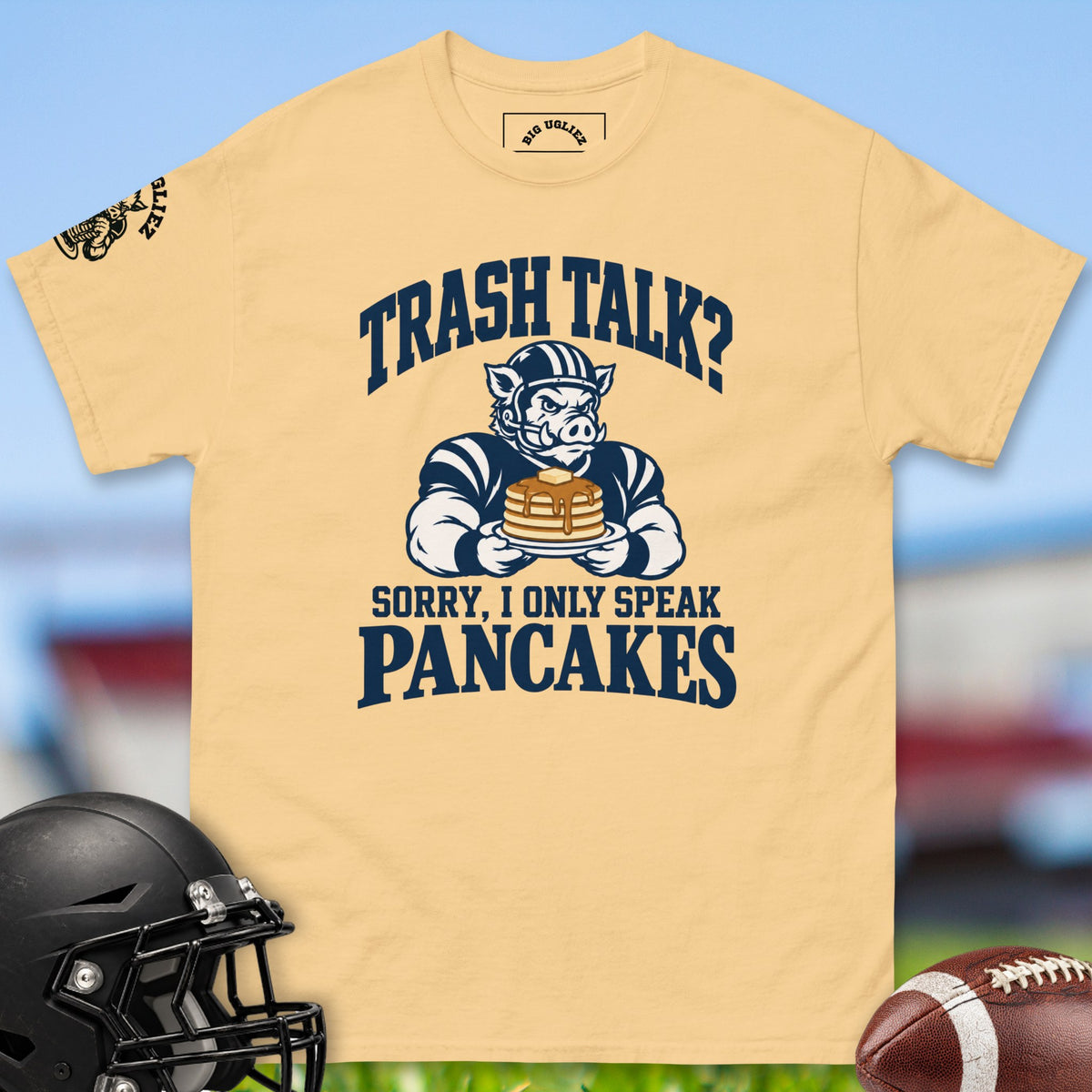 Trash Talk? offensive lineman t-shirt in Yellow Haze by Big Ugliez