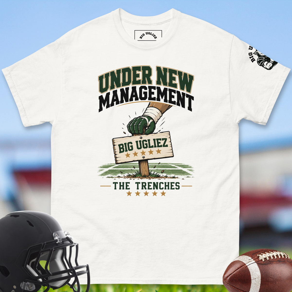 under-new-management-offensive-linemen-t-shirts-by-big-ugliez-in-white