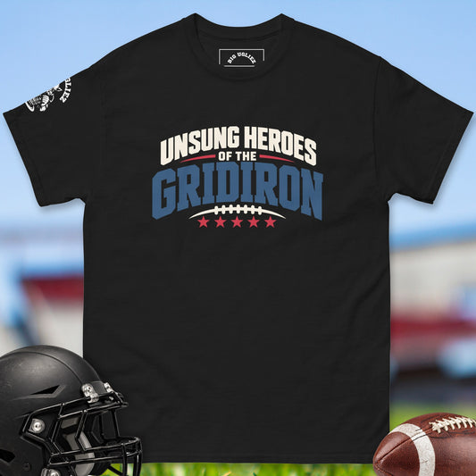 Unsung Heroes Of The Gridiron offensive lineman t-shirt in Black by Big Ugliez
